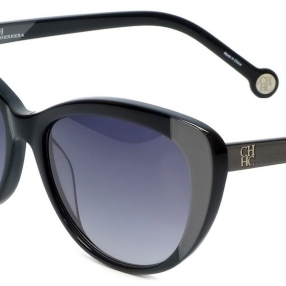 Carolina Herrera Designer Sunglasses SHE648-0T29  Black Grey Gradient - Picture 3 of 16